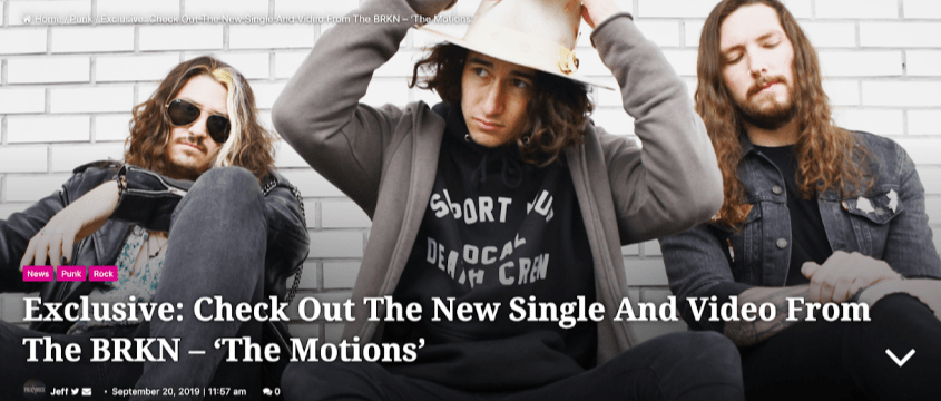 FolknRock Magazine Exclusive The BRKN release new single and video "The Motions"
